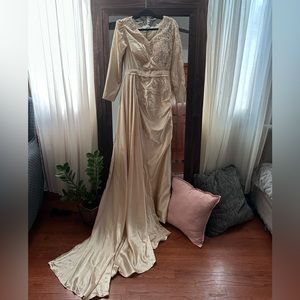 Silk champagne dress